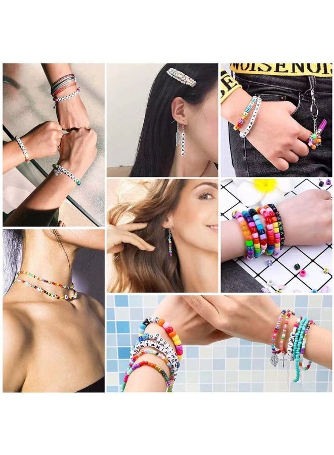 Capstro 4655PCS Letter Bracelet Beads Kit – 3-Layer Jewelry Making Set for Kids | Alphabet Beads, Shapes, Cords & Accessories | DIY Name Bracelet Craft Kit for Girls & Early Learning Creativity - Image 3